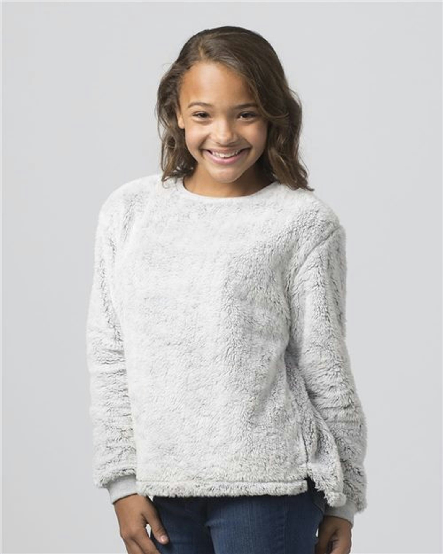 Girls Fuzzy Fleece Crew [YFZ03]