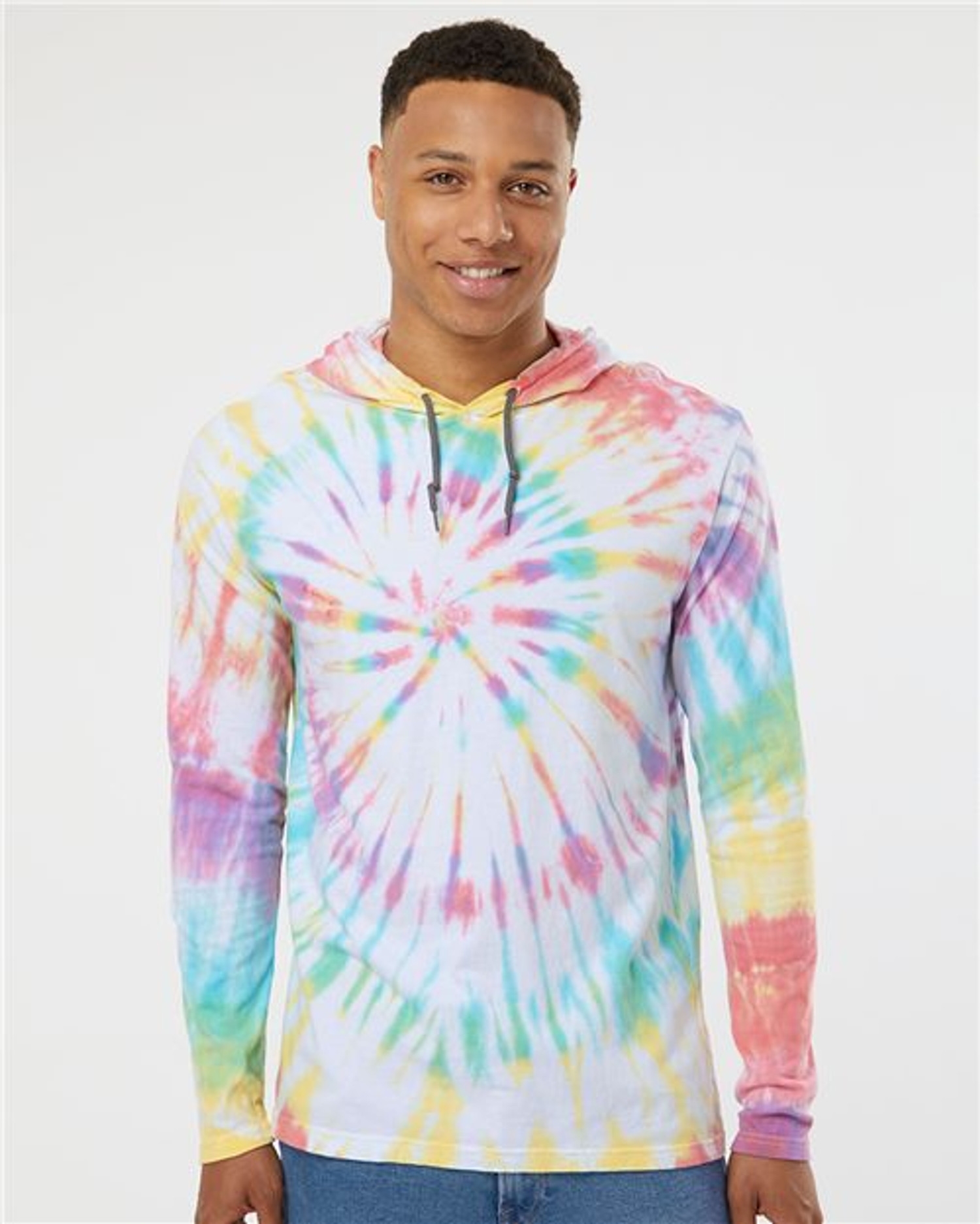 Tie-Dyed Long Sleeve Hooded T-Shirt [430VR]