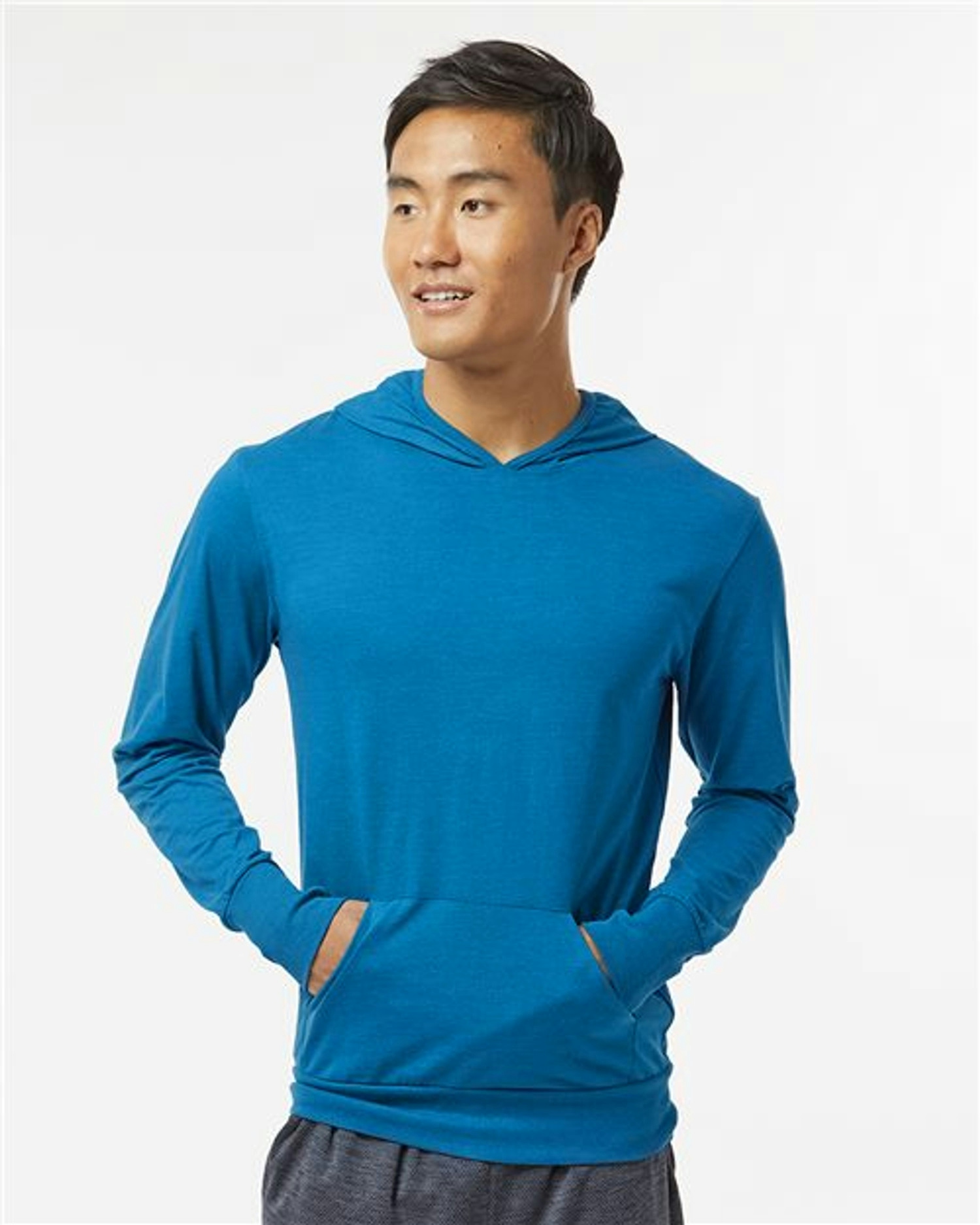 RecycledSoft™ Hooded Long Sleeve T-Shirt [4022]