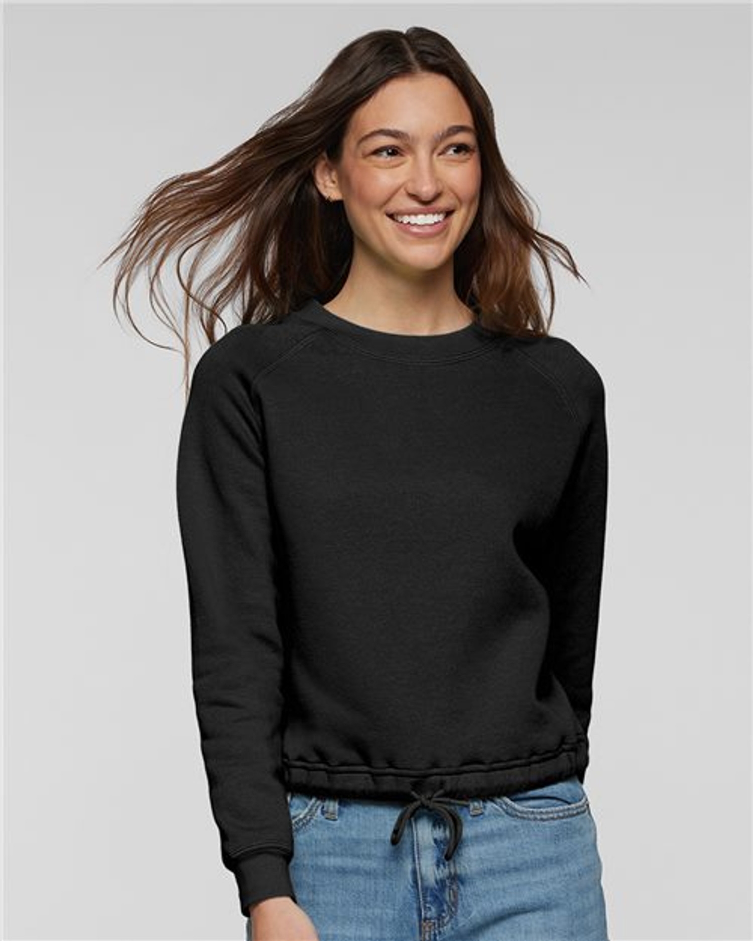 Women's Relaxed 3-End Boxy Fleece Crewneck Sweatshirt [3528]