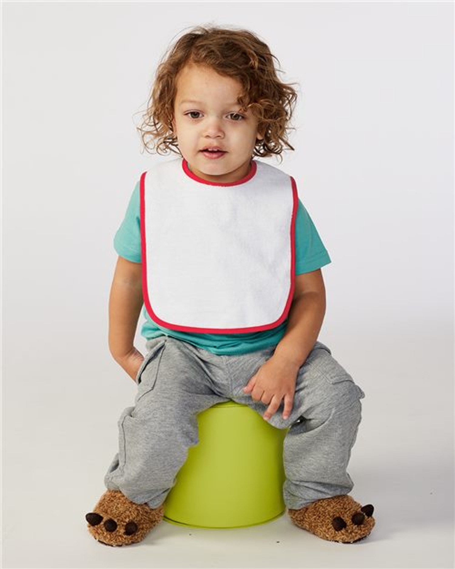 Infant Contrast Trim Terry Bib [1003]