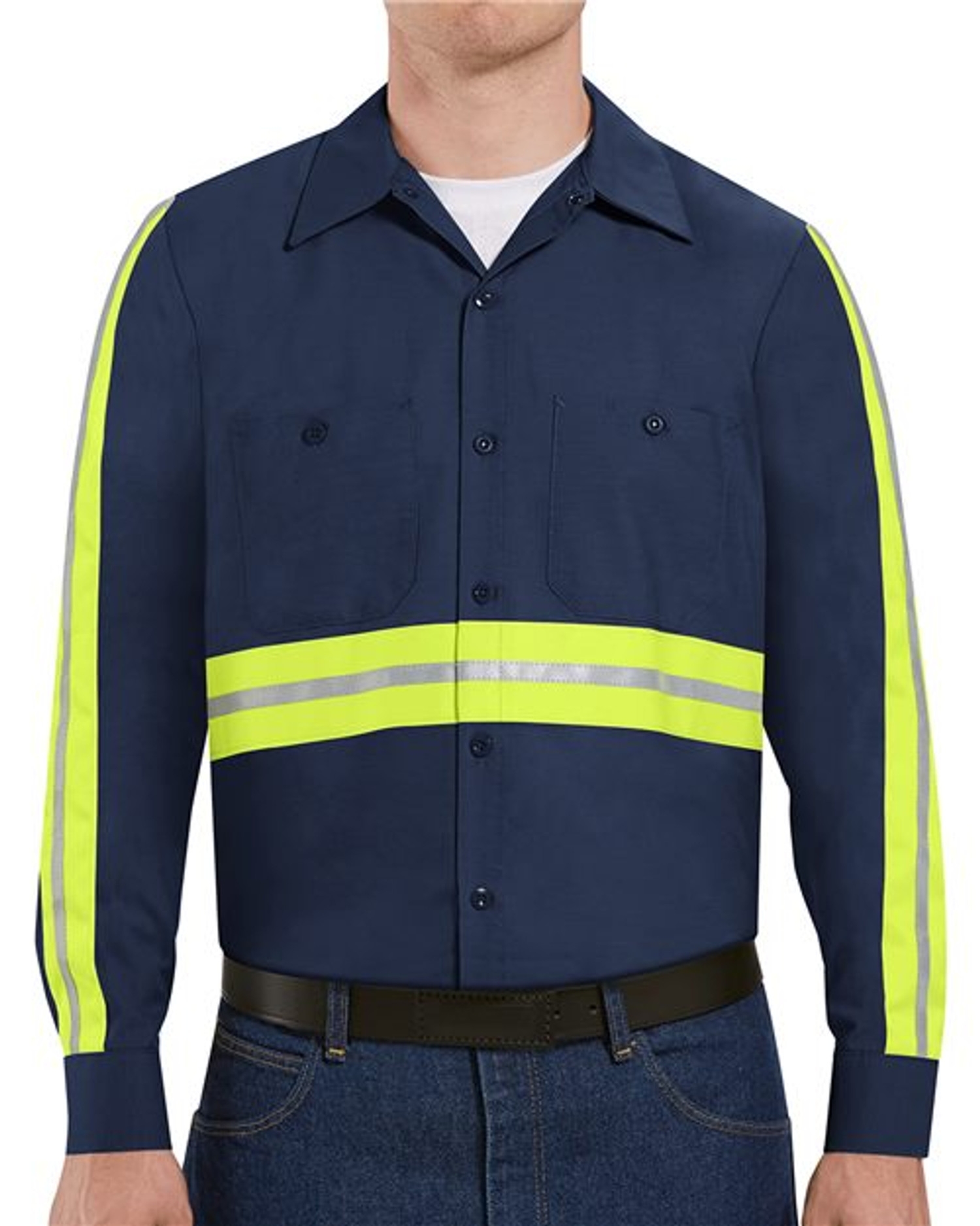 Industrial Enhanced-Visibility Long Sleeve Work Shirt - Tall Sizes [SP14ET]