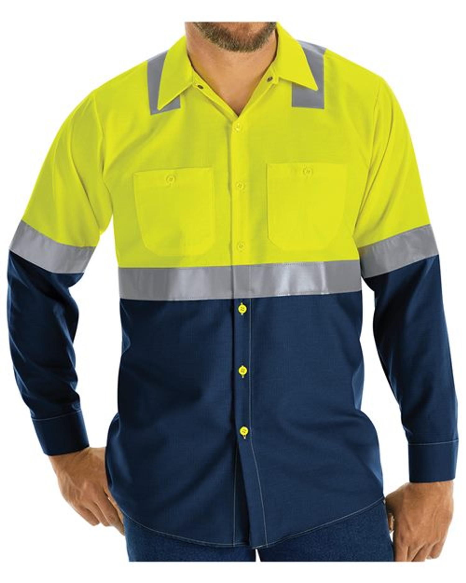 Enhanced & Hi-Visibility Long Sleeve Work Shirt - Tall Sizes [SY14T]