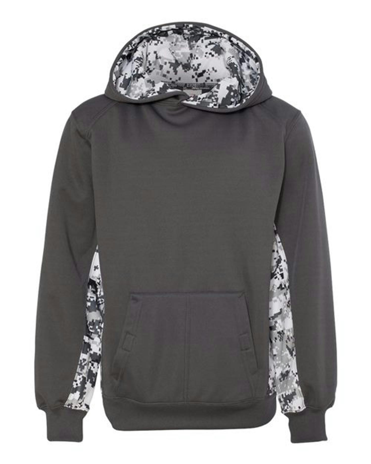 Youth Digital Camo Colorblock Performance Fleece Hooded Sweatshirt