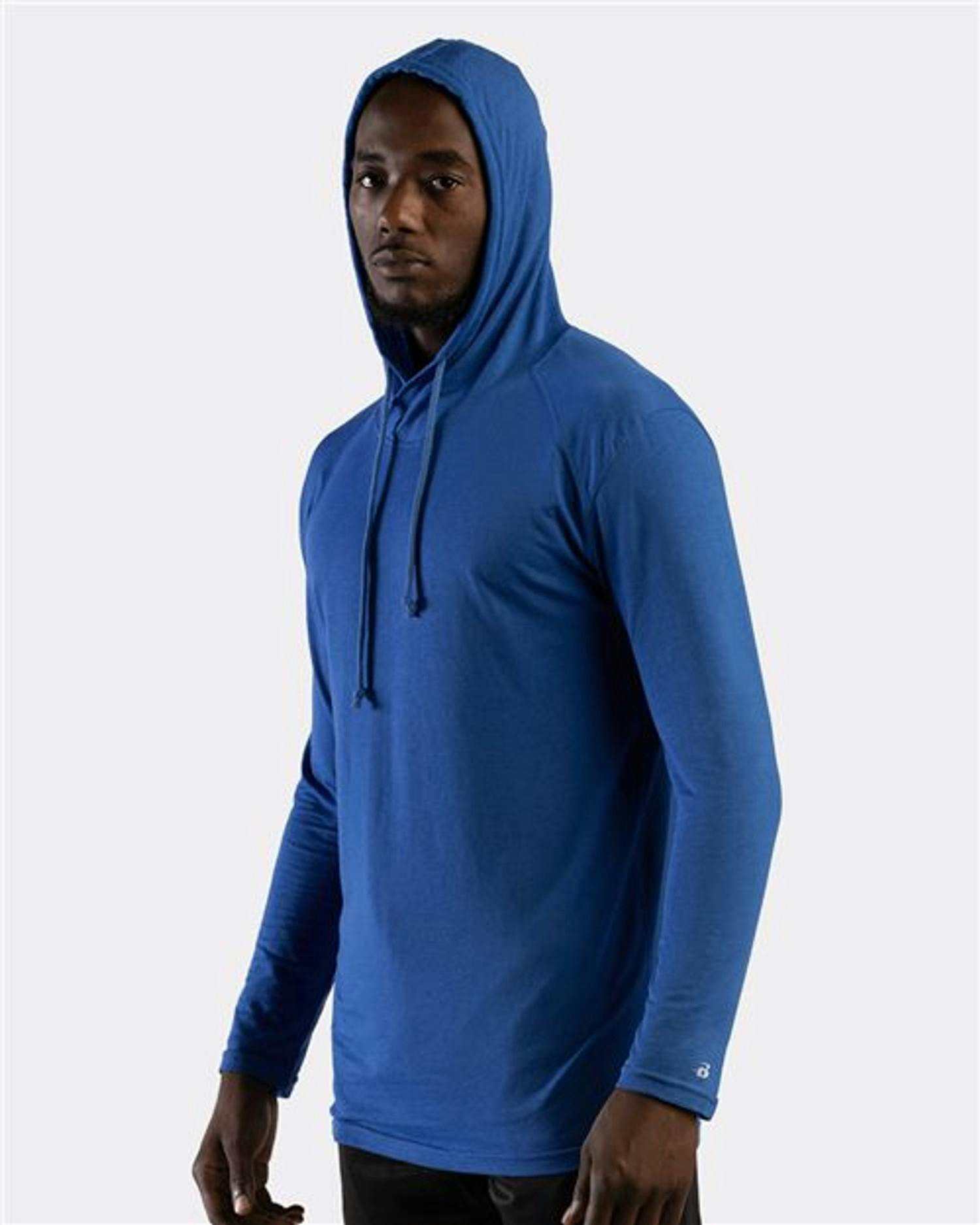 Tri-Blend Surplice Hooded Long Sleeve T-Shirt