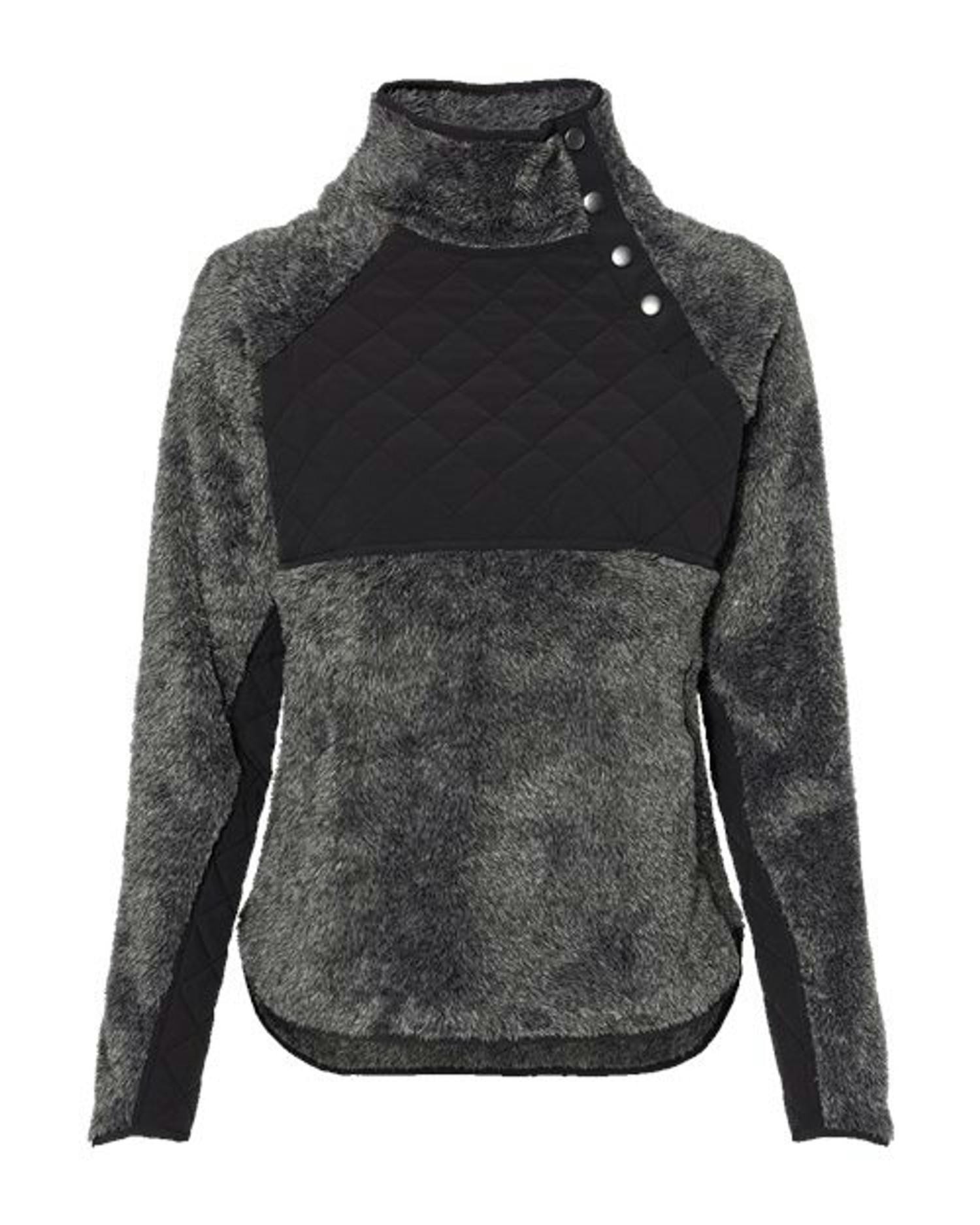 Women's Quilted Fuzzy Fleece Pullover