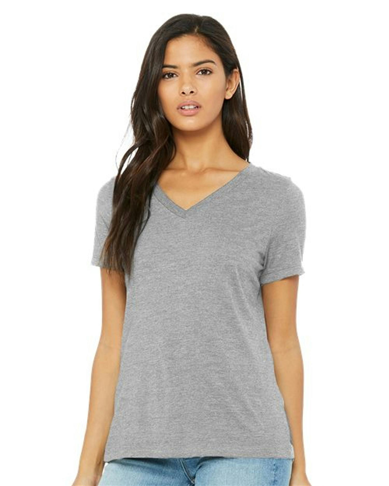 Women's Relaxed Heather CVC V-Neck Tee