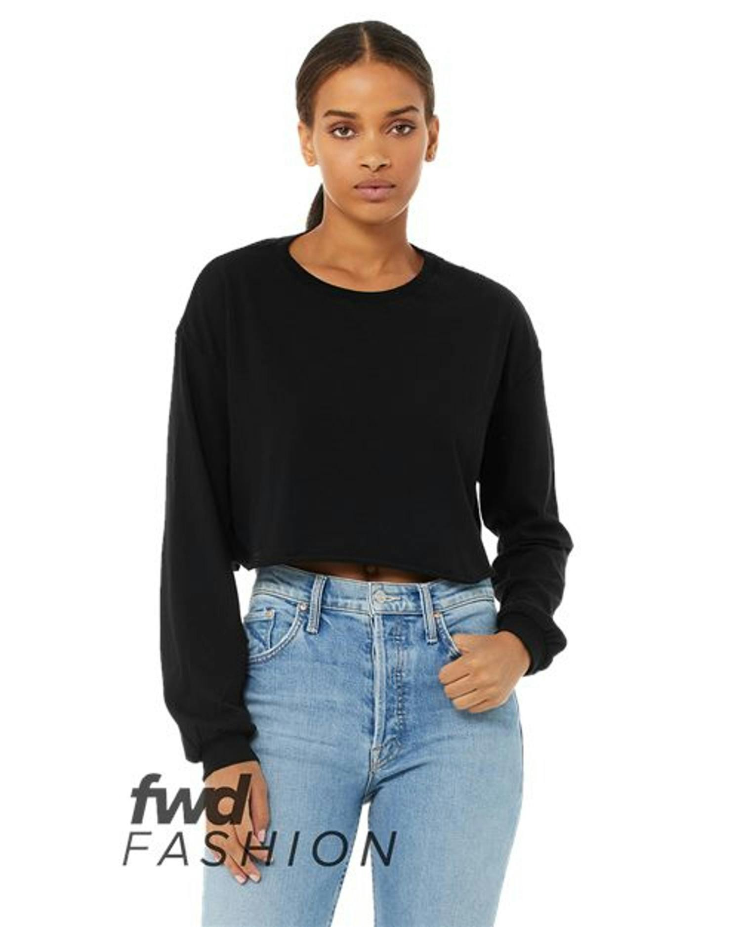 FWD Fashion Women's Crop Long Sleeve Tee