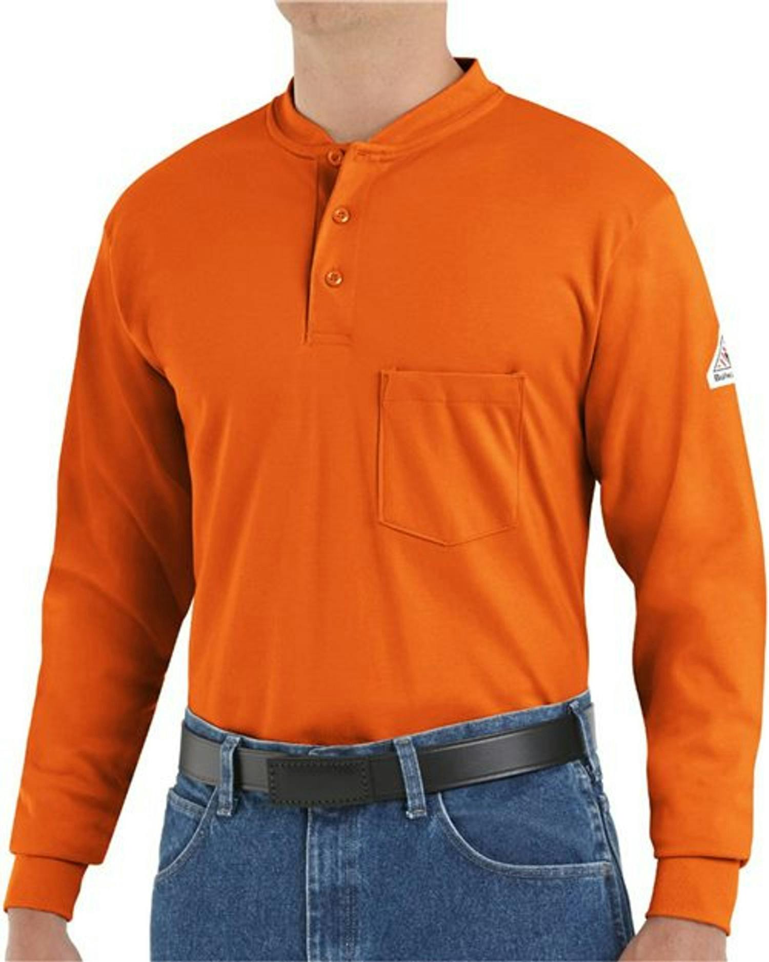 Long Sleeve Tagless Henley Shirt