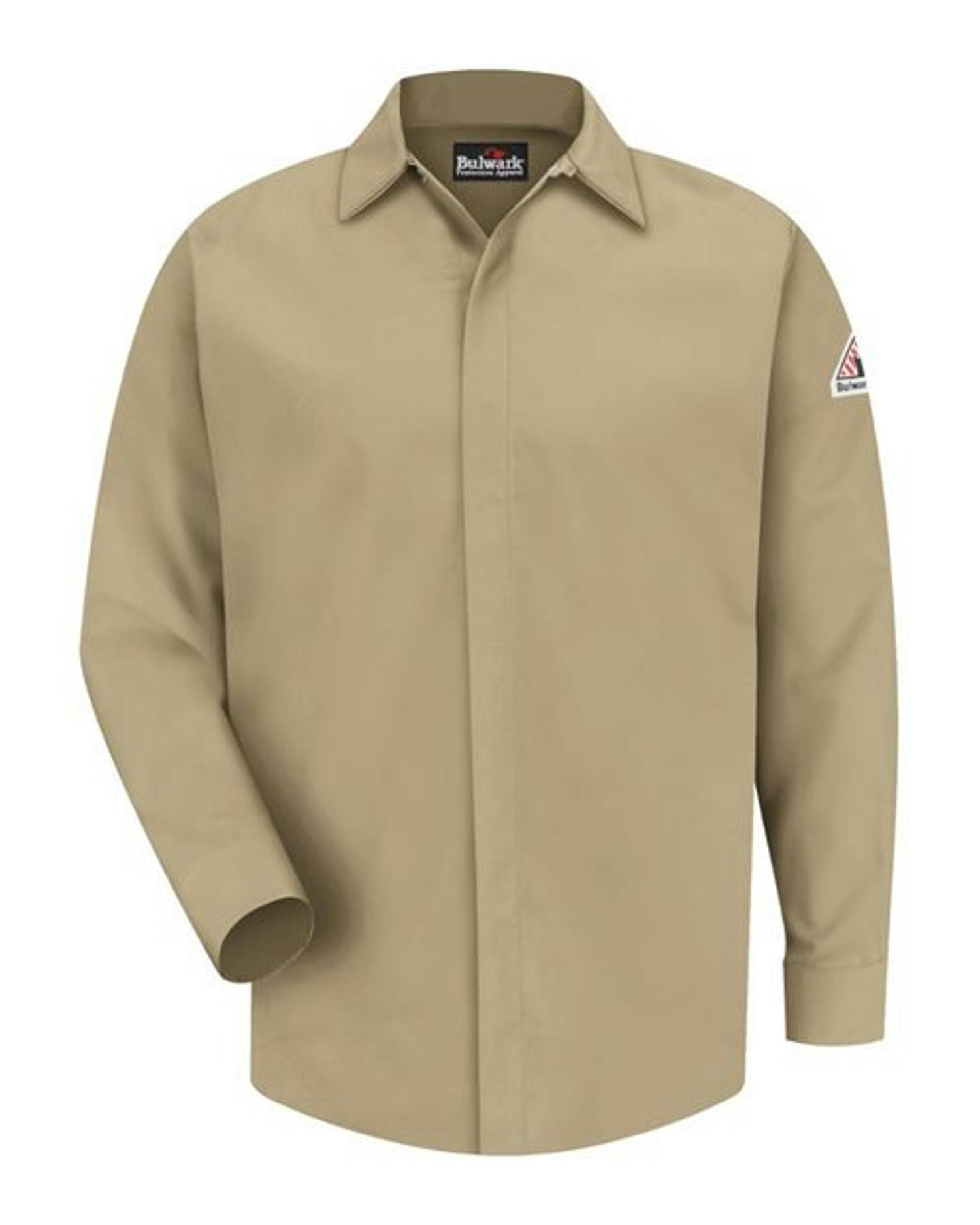 Concealed-Gripper Pocketless Work Shirt