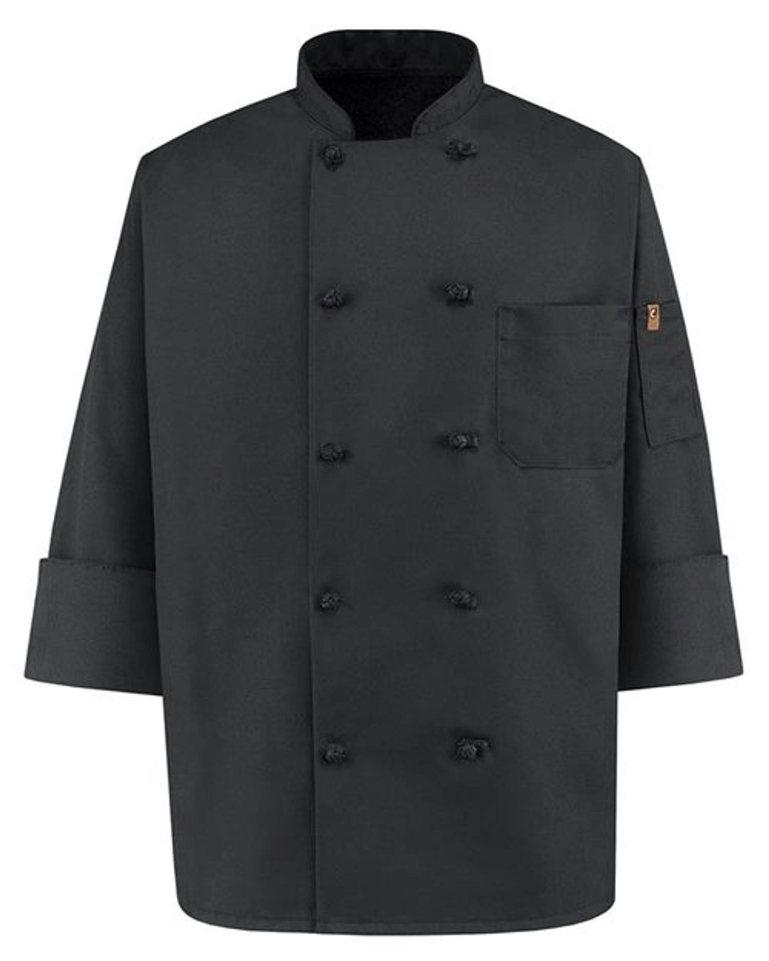 Black Knot Button Chef Coat