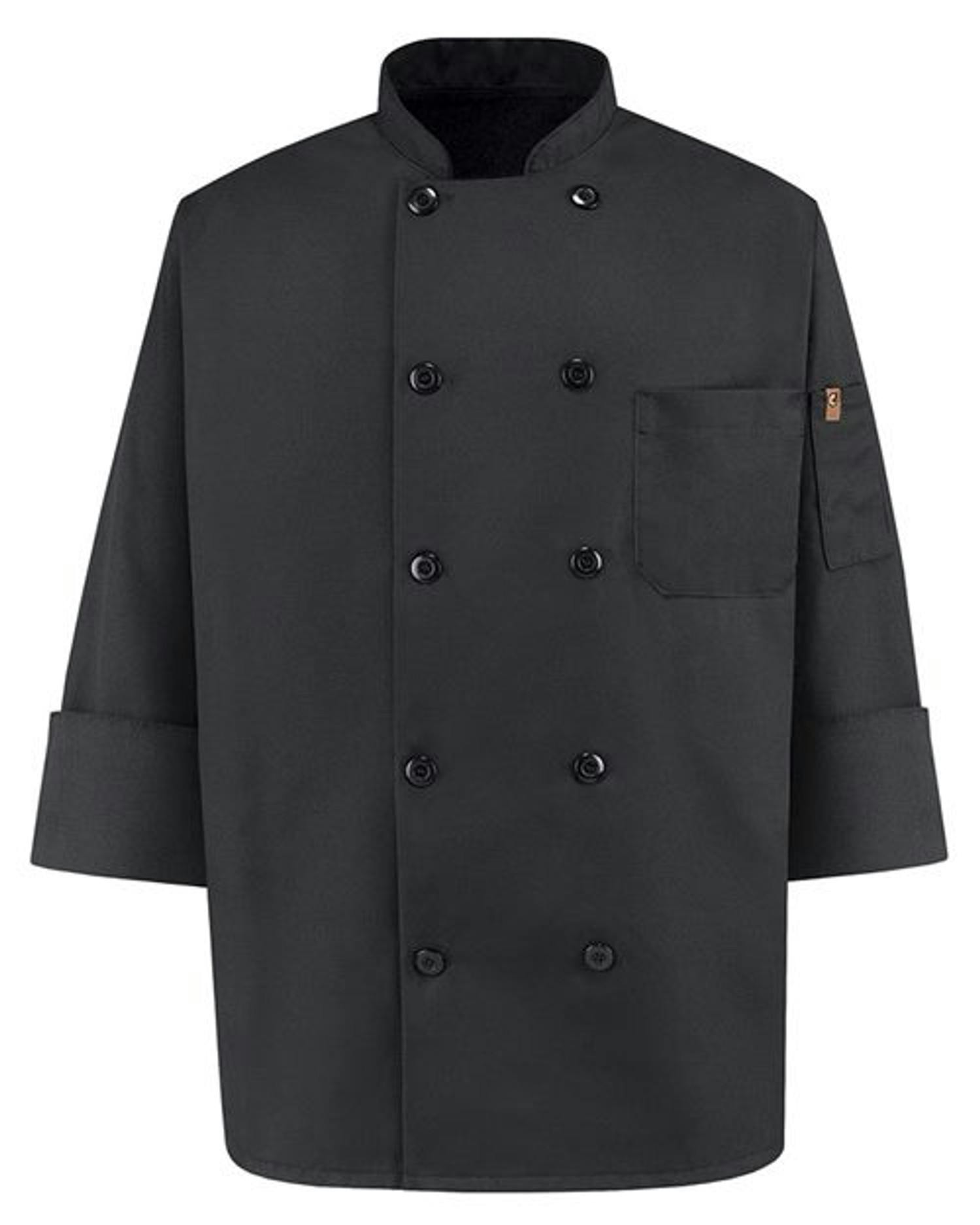 Ten Pearl Button Black Chef Coat