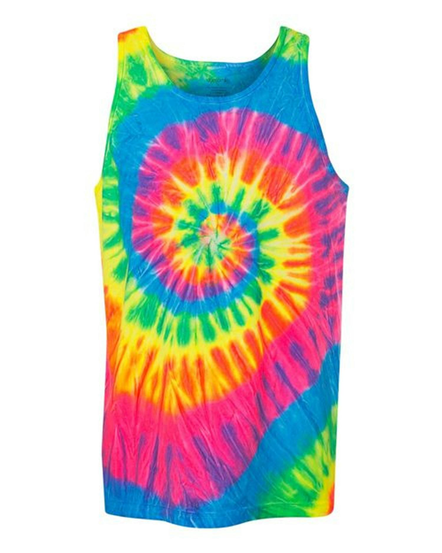 Multi-Color Spiral Tie-Dyed Tank Top