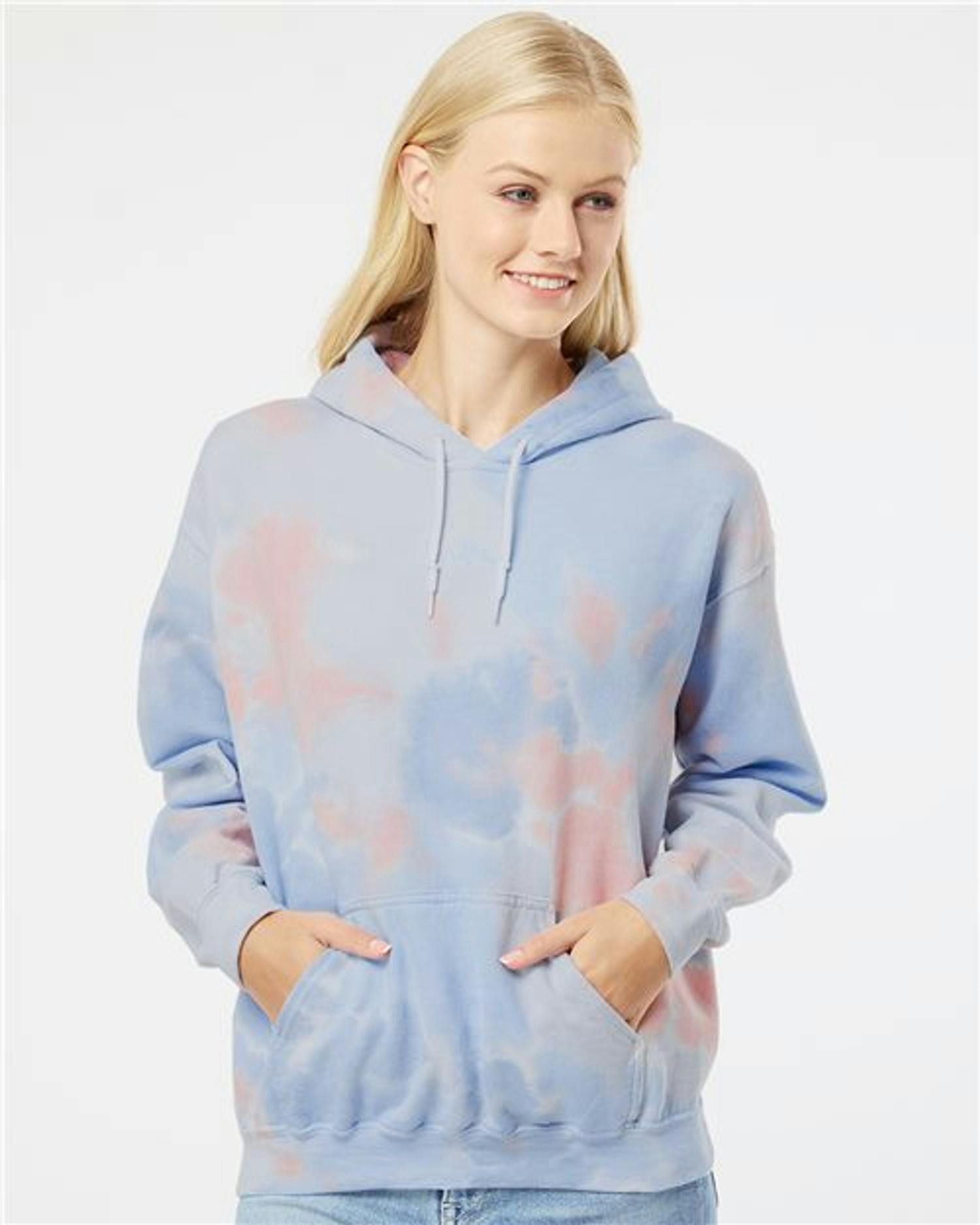 Blended Tie-Dyed Hooded Sweatshirt