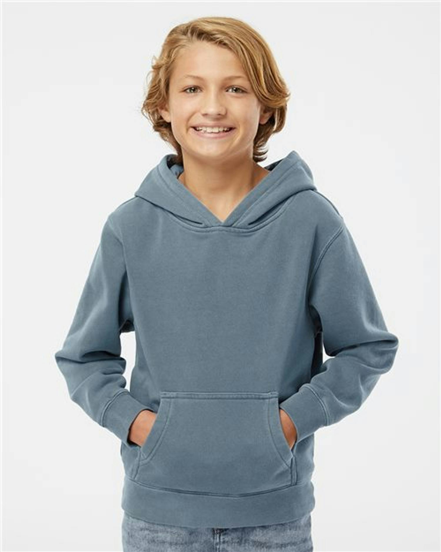 Youth Midweight Pigment-Dyed Hooded Sweatshirt