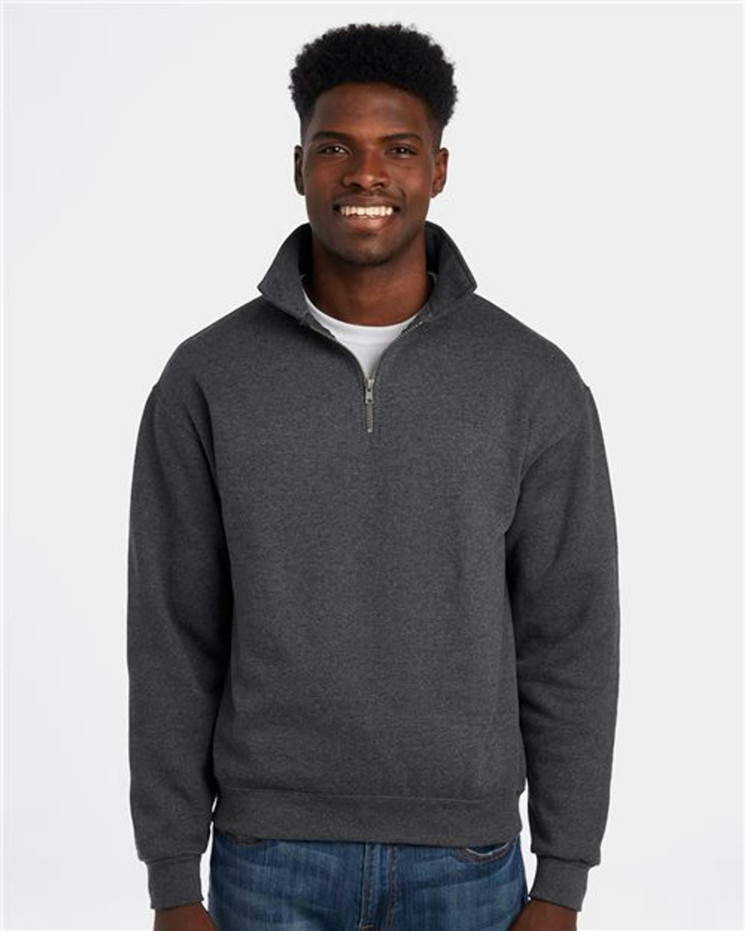 Super Sweats NuBlend® Quarter-Zip Cadet Collar Sweatshirt