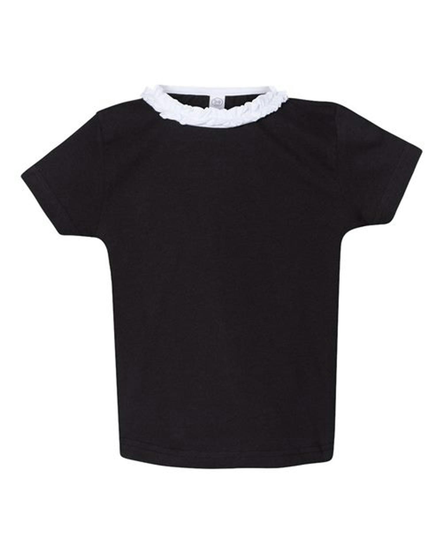 Toddler Girls' Ruffle Neck Fine Jersey Tee