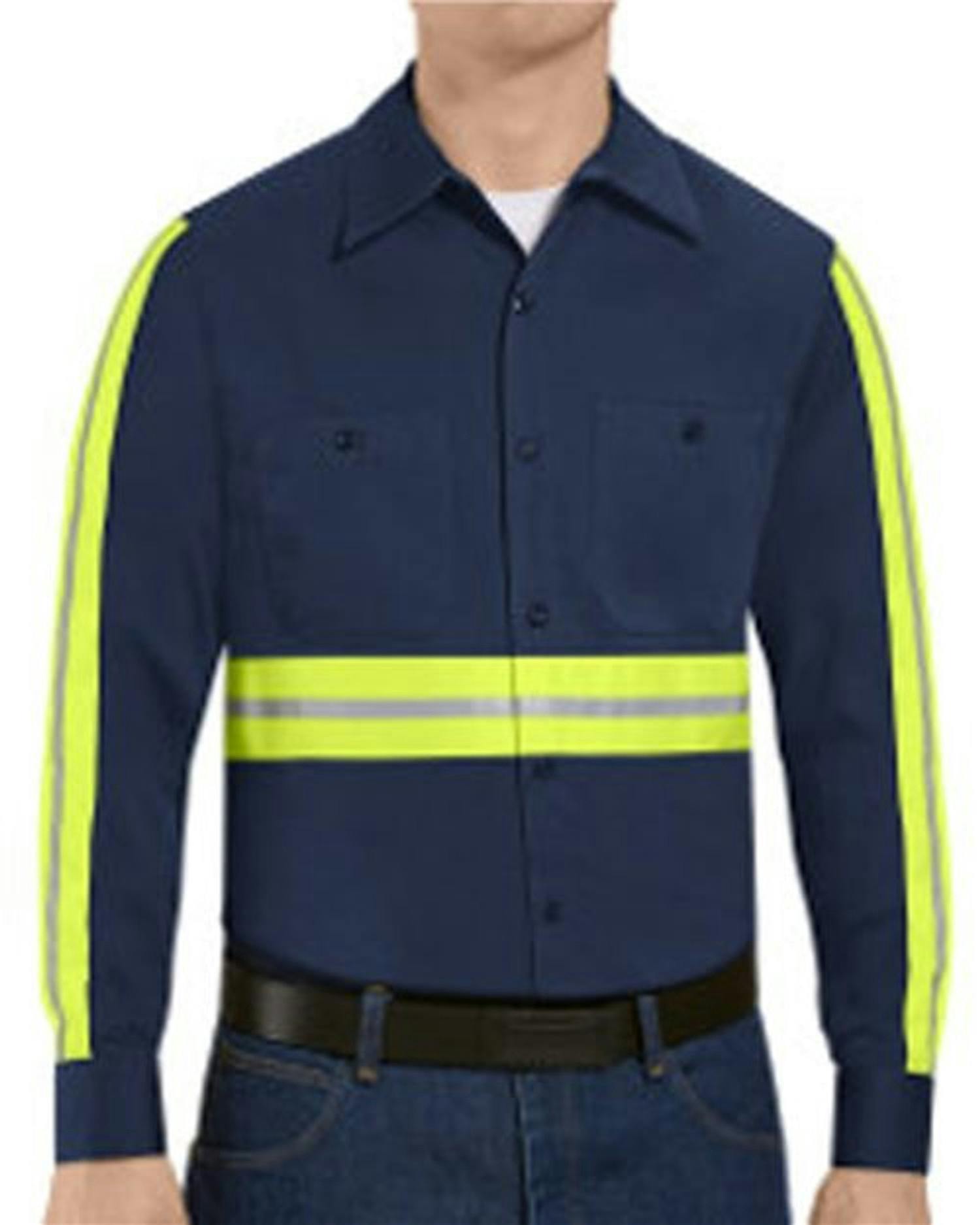 Enhanced Visibility Long Sleeve Cotton Work Shirt