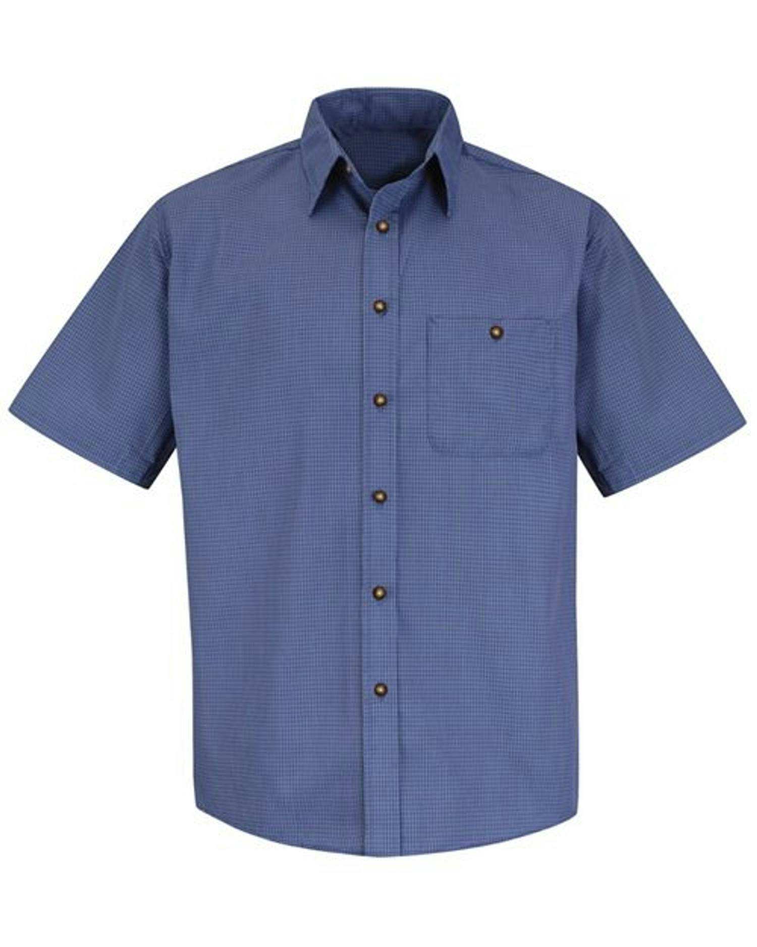 Mini-Plaid Uniform Short Sleeve Shirt - Tall Sizes