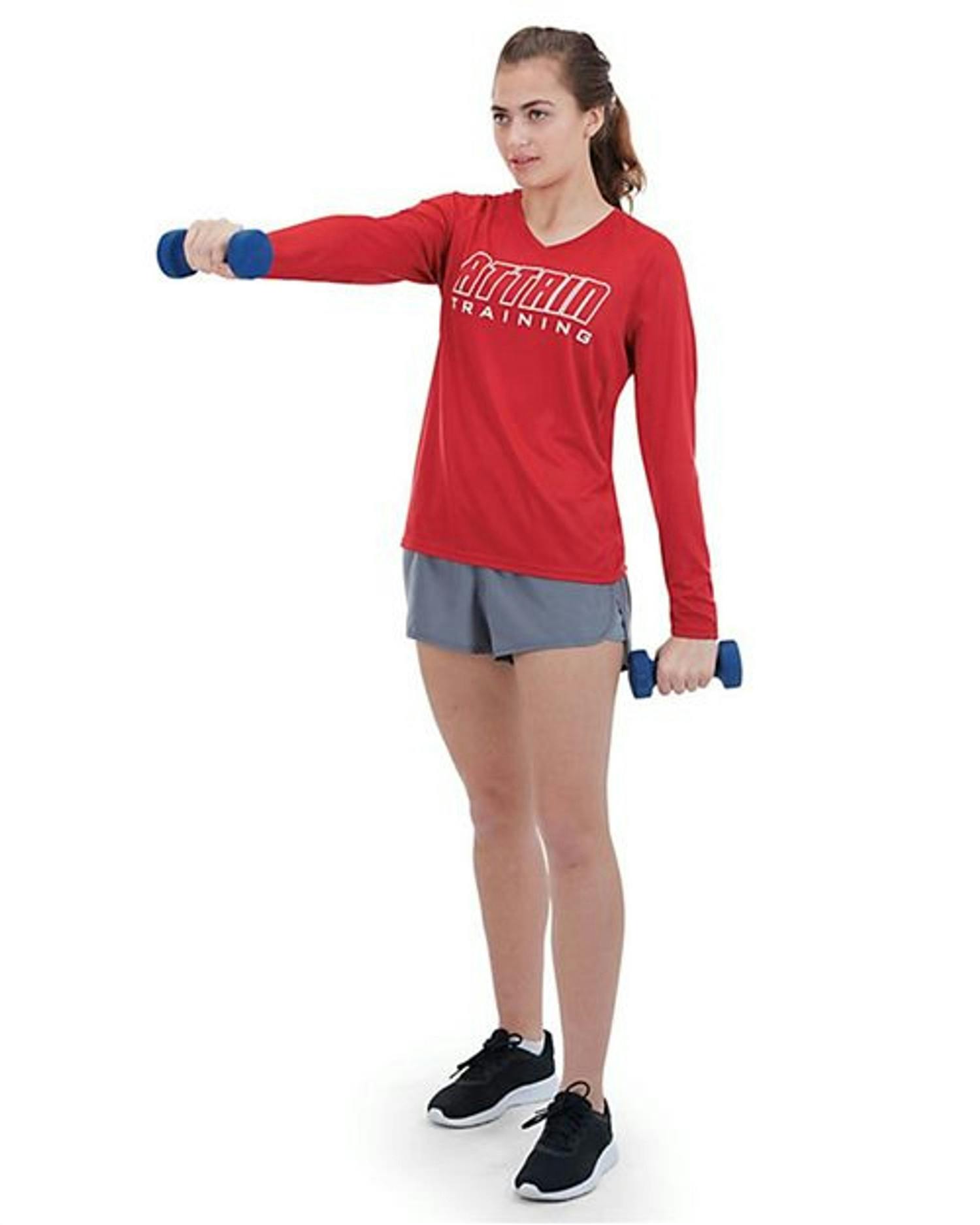 Women's Attain Wicking Long Sleeve V-Neck T-Shirt