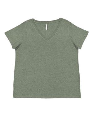 LAT Curvy Collection Women's Fine Jersey V-Neck Tee - 3817