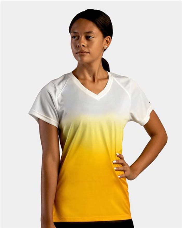 Women's V-Neck Ombre T-Shirt [4207]