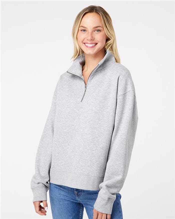 Women's Sueded Fleece Quarter-Zip Sweatshirt [W22713]