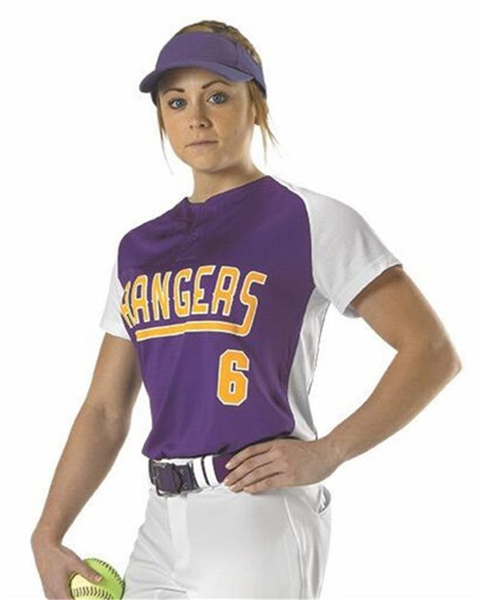 Girls' Two Button Fastpitch Jersey [522PDWG]