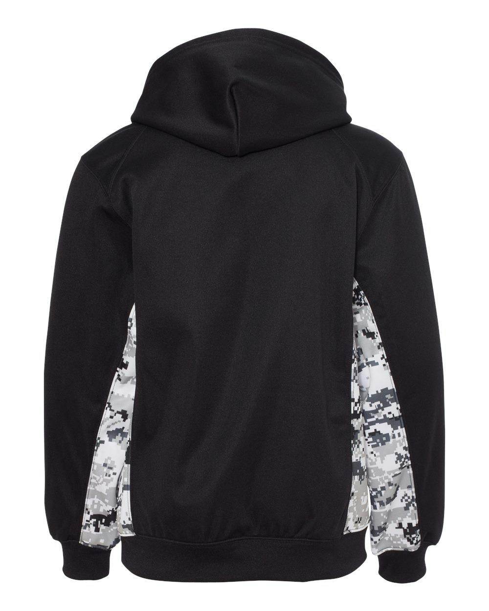 Youth Digital Camo Colorblock Performance Fleece Hooded Sweatshirt [2464]