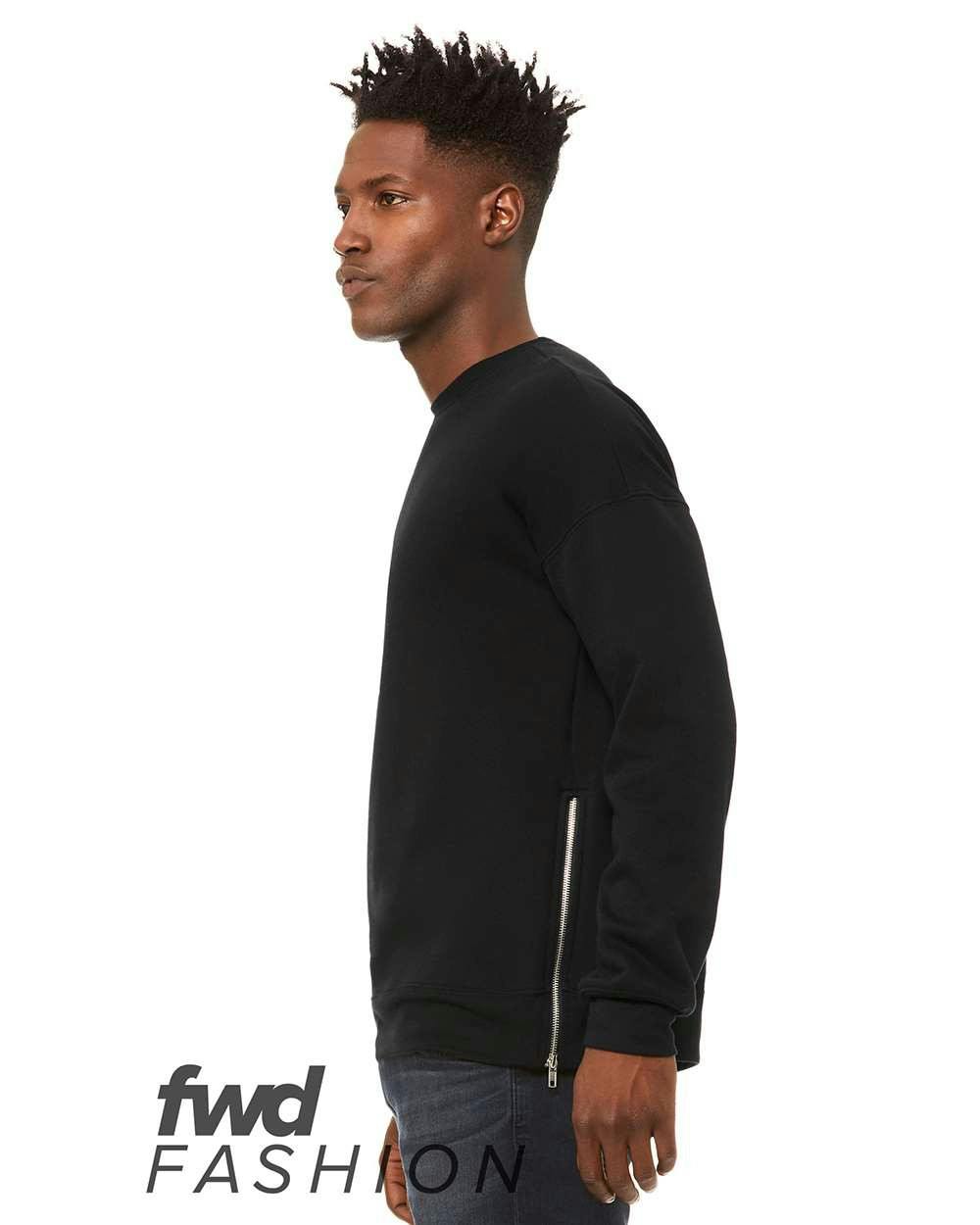 FWD Fashion Crewneck Sweatshirt with Side Zippers [3946]