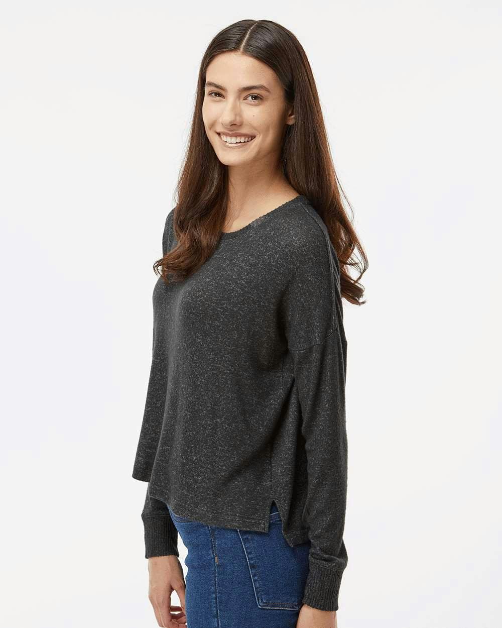 Women's Cuddle Fleece Boxy Crewneck Pullover [L06]