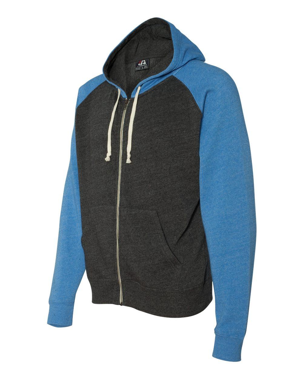 Triblend Raglan Full-Zip Hooded Sweatshirt [8874]