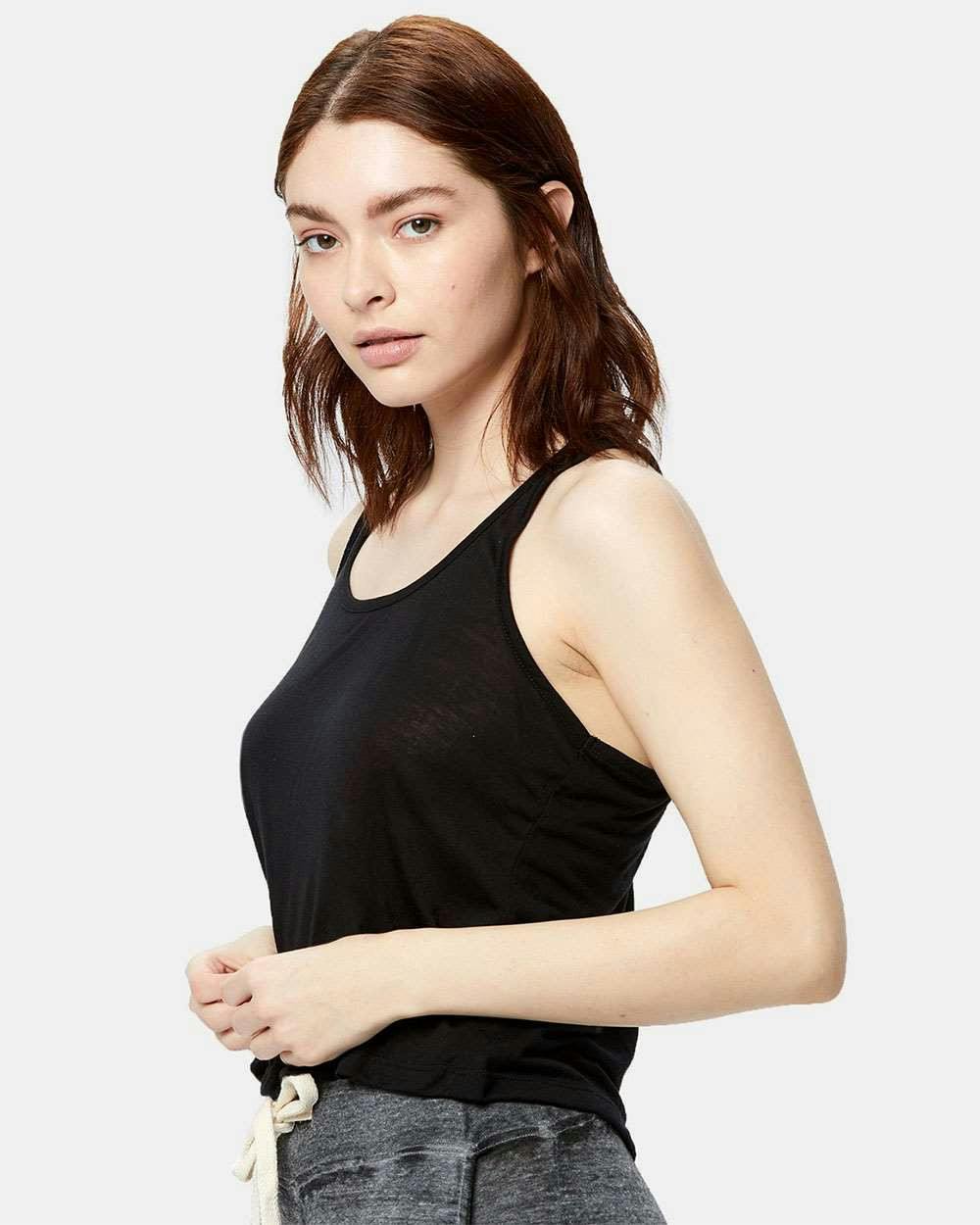 Women's Sheer Cropped Racer Tank Top [US510]