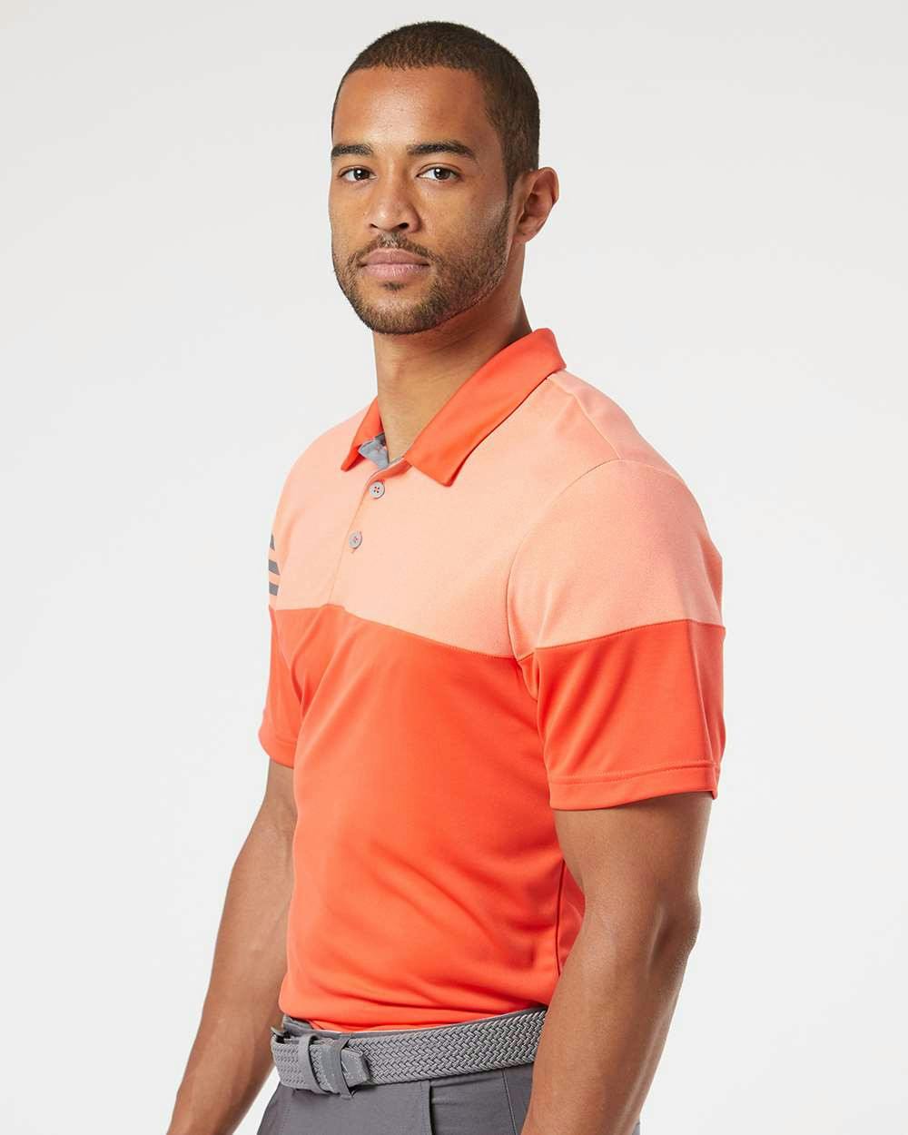 Heathered 3-Stripes Colorblocked Polo [A213]