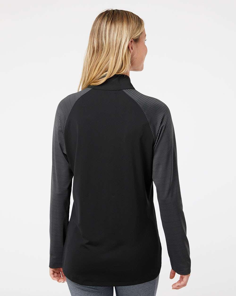 Women's Stripe Block Quarter-Zip Pullover [A521]