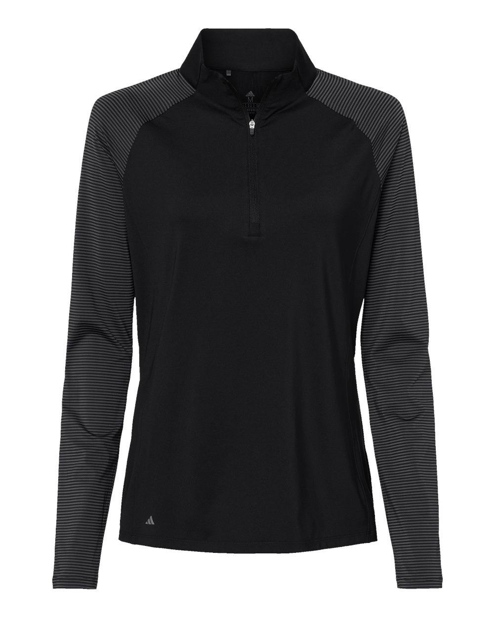 Women's Stripe Block Quarter-Zip Pullover [A521]