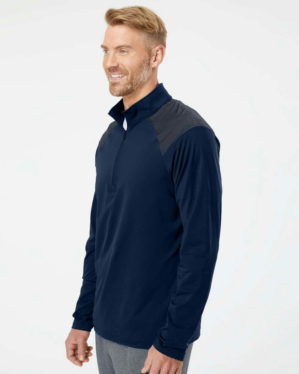 Shoulder Stripe Quarter-Zip Pullover [A520]