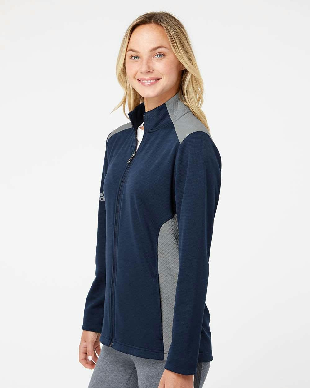 Women's Textured Mixed Media Full-Zip Jacket [A529]