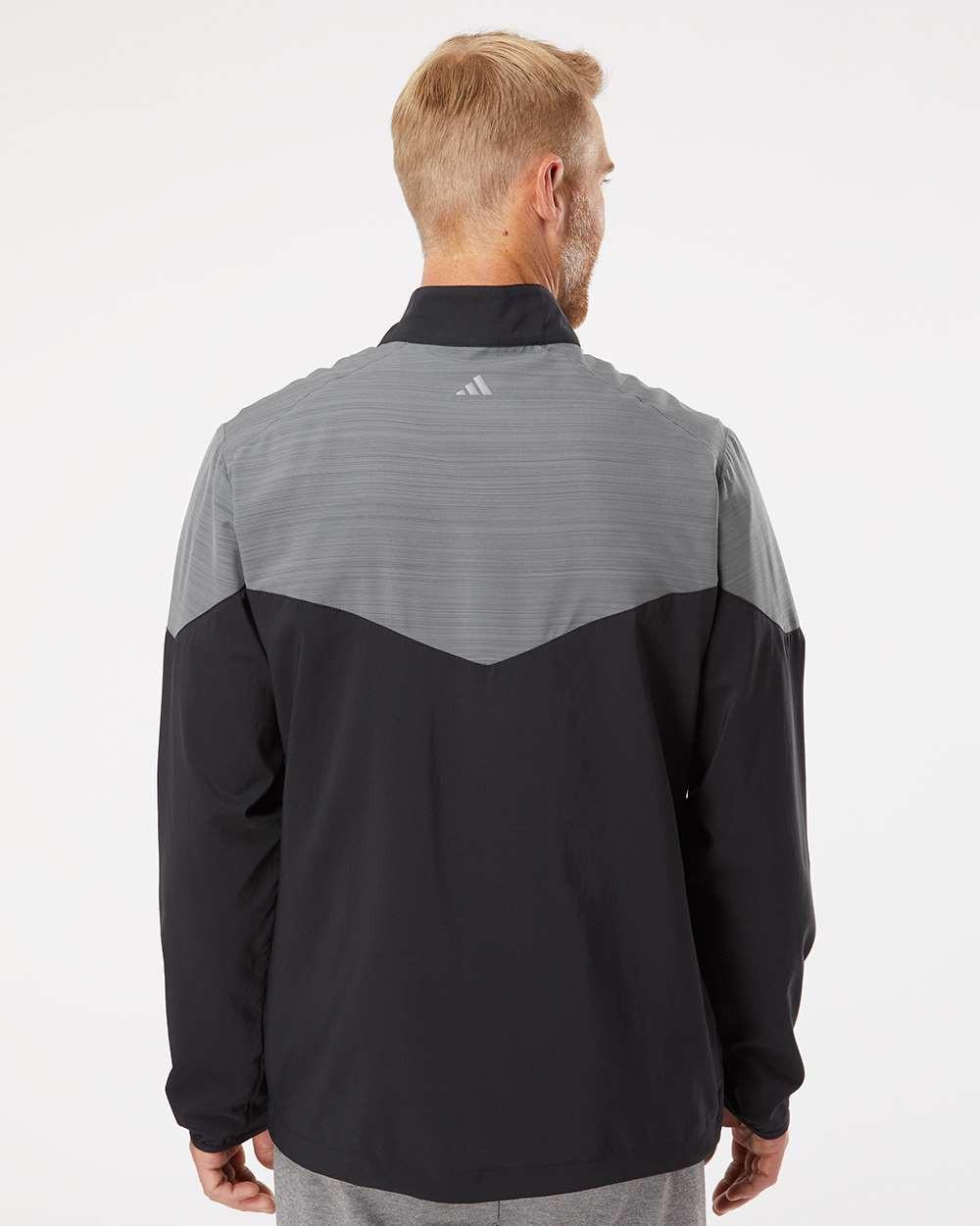 Heather Chevron Quarter-Zip Windshirt [A546]