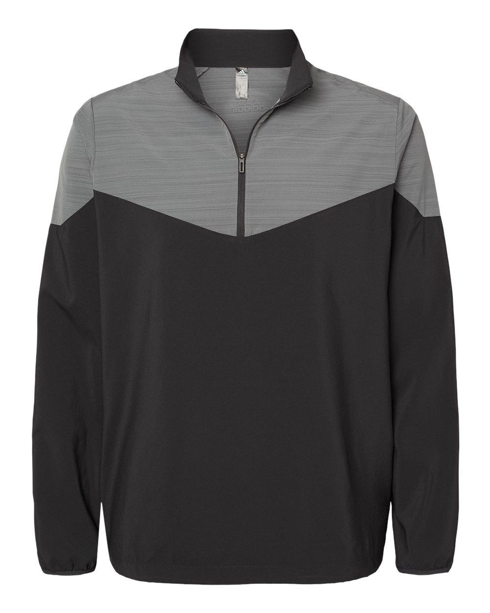 Heather Chevron Quarter-Zip Windshirt [A546]