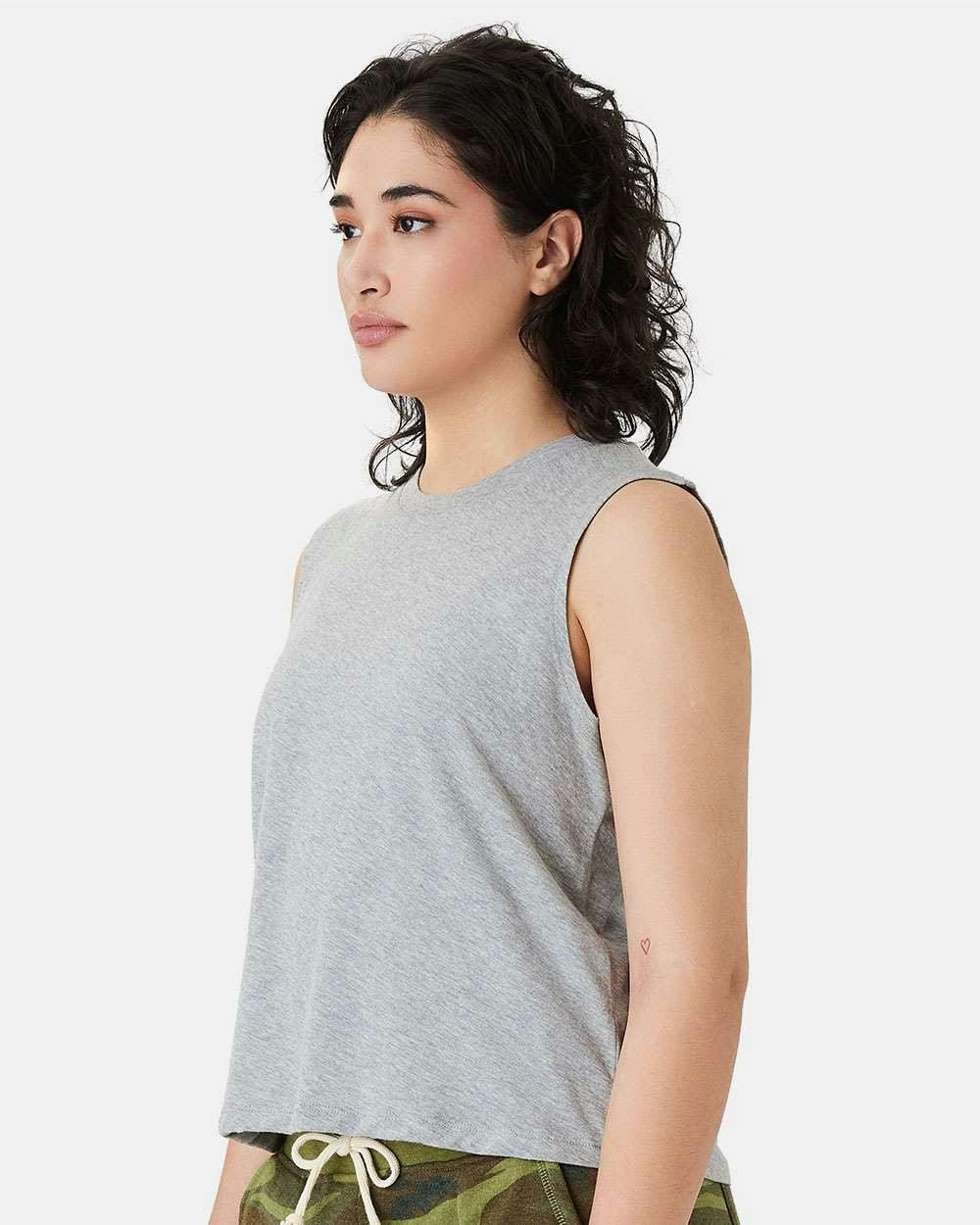 Women's Cotton Jersey CVC Go-To Crop Muscle Tank [1174CV]