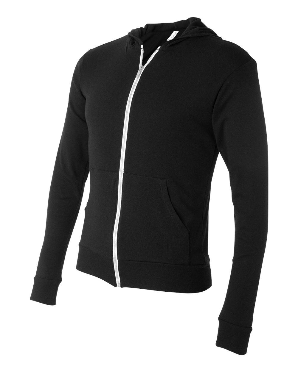 Triblend Lightweight Full-Zip Hooded Long Sleeve Tee [3939]