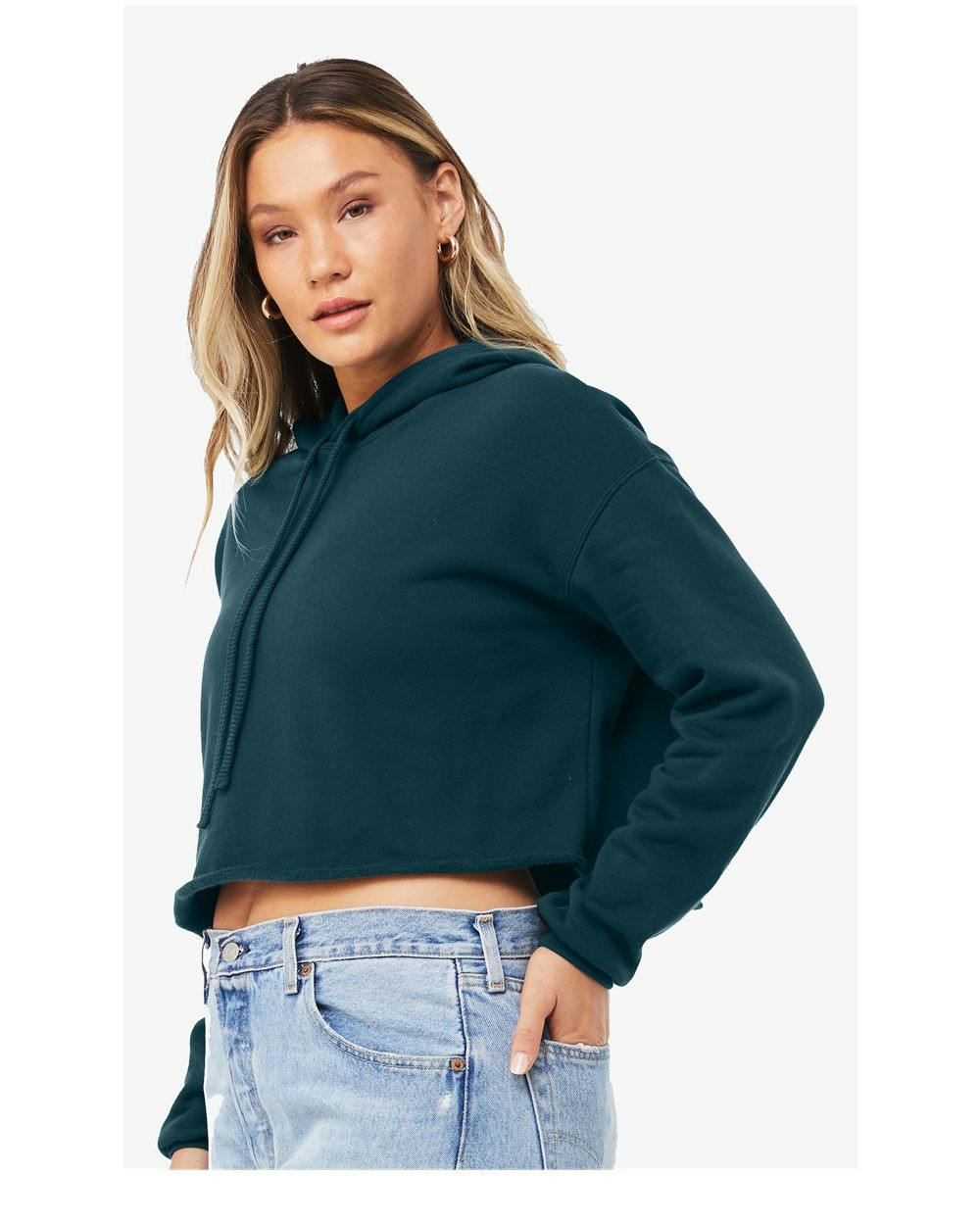 Women's Crop Fleece Hoodie [7502]