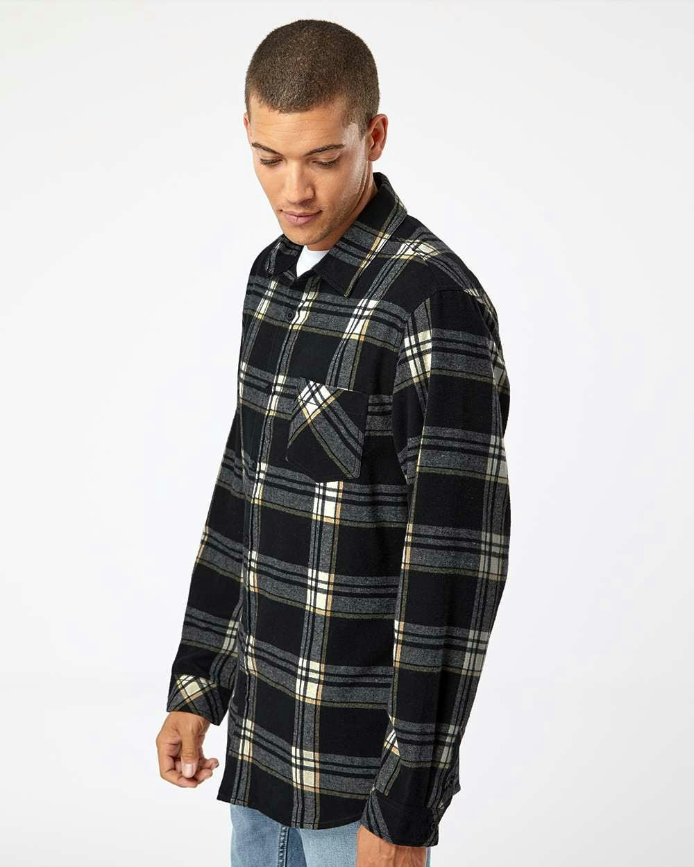 Open Pocket Long Sleeve Flannel Shirt [8212]