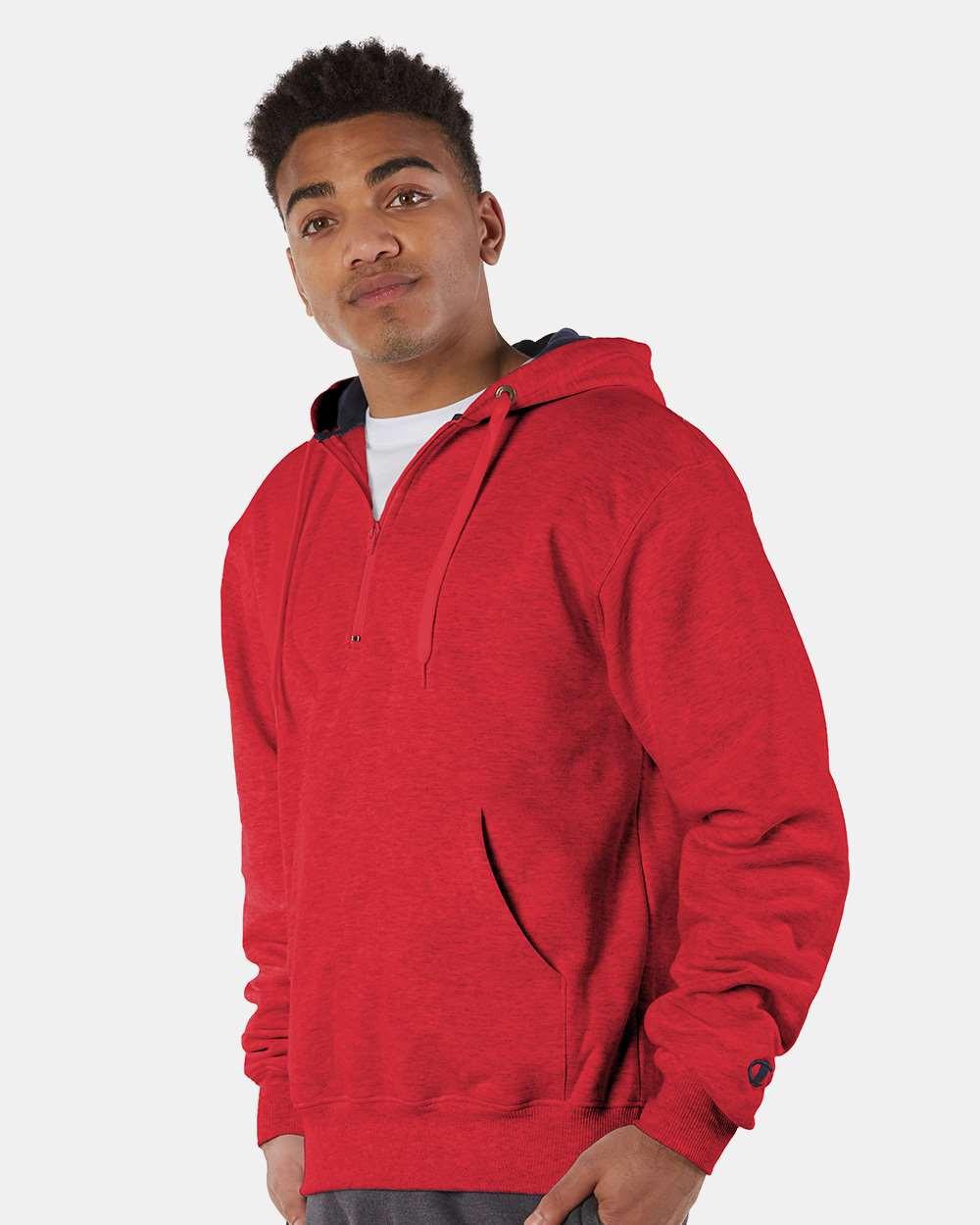 Cotton Max Hooded Quarter-Zip Sweatshirt [S185]