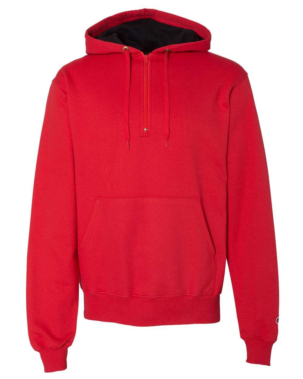 Cotton Max Hooded Quarter-Zip Sweatshirt [S185]