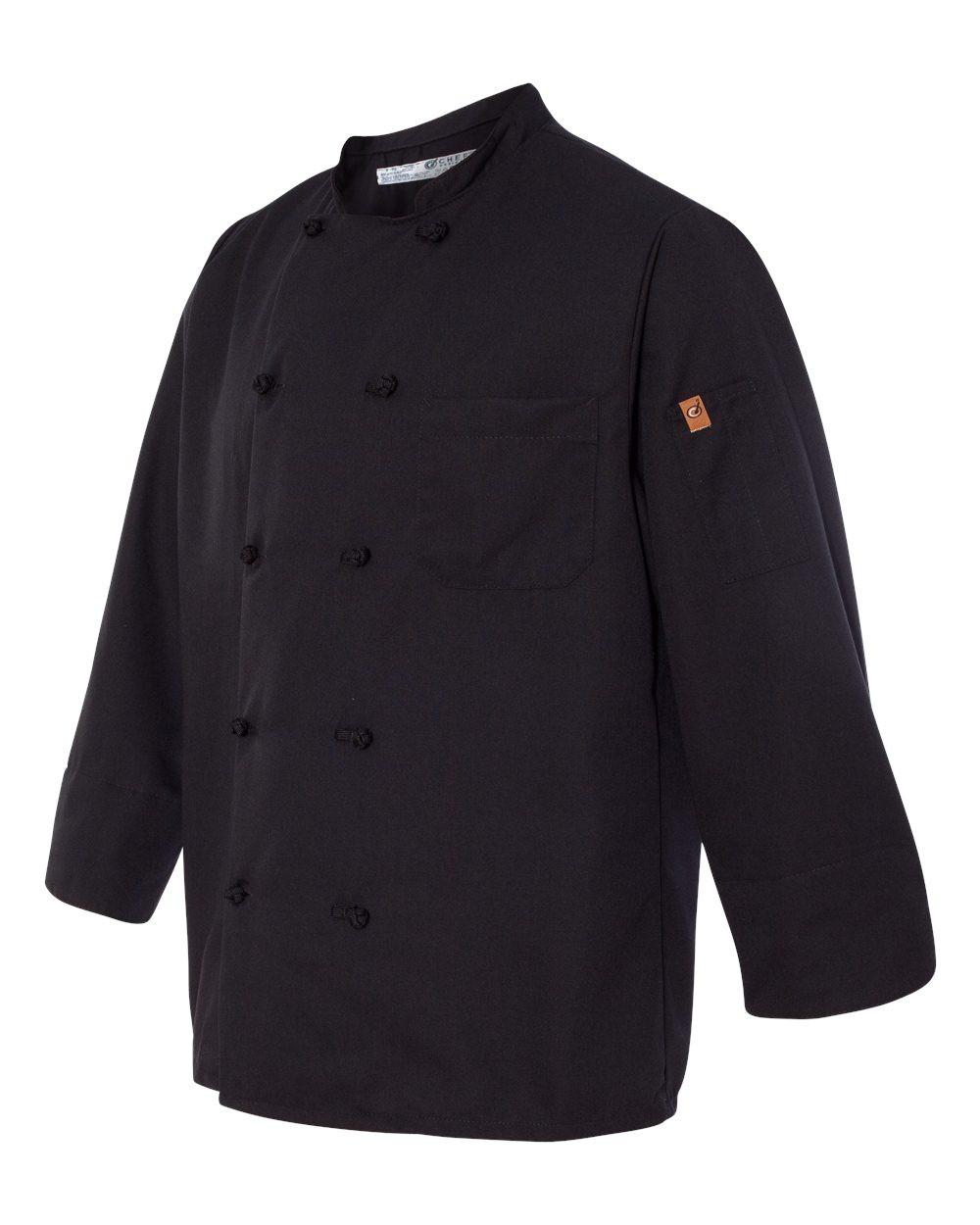 Black Knot Button Chef Coat [0427]