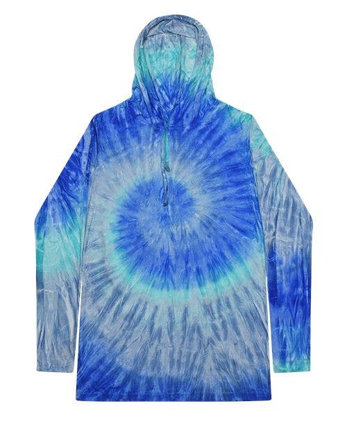 Tie-Dyed Hooded Long Sleeve T-Shirt [2777]