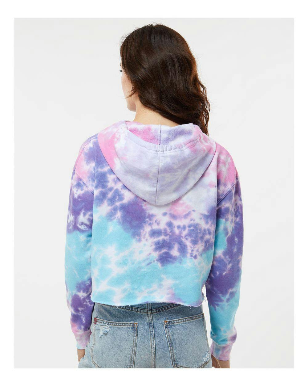 Women's Tie-Dyed Crop Hooded Sweatshirt [8333]