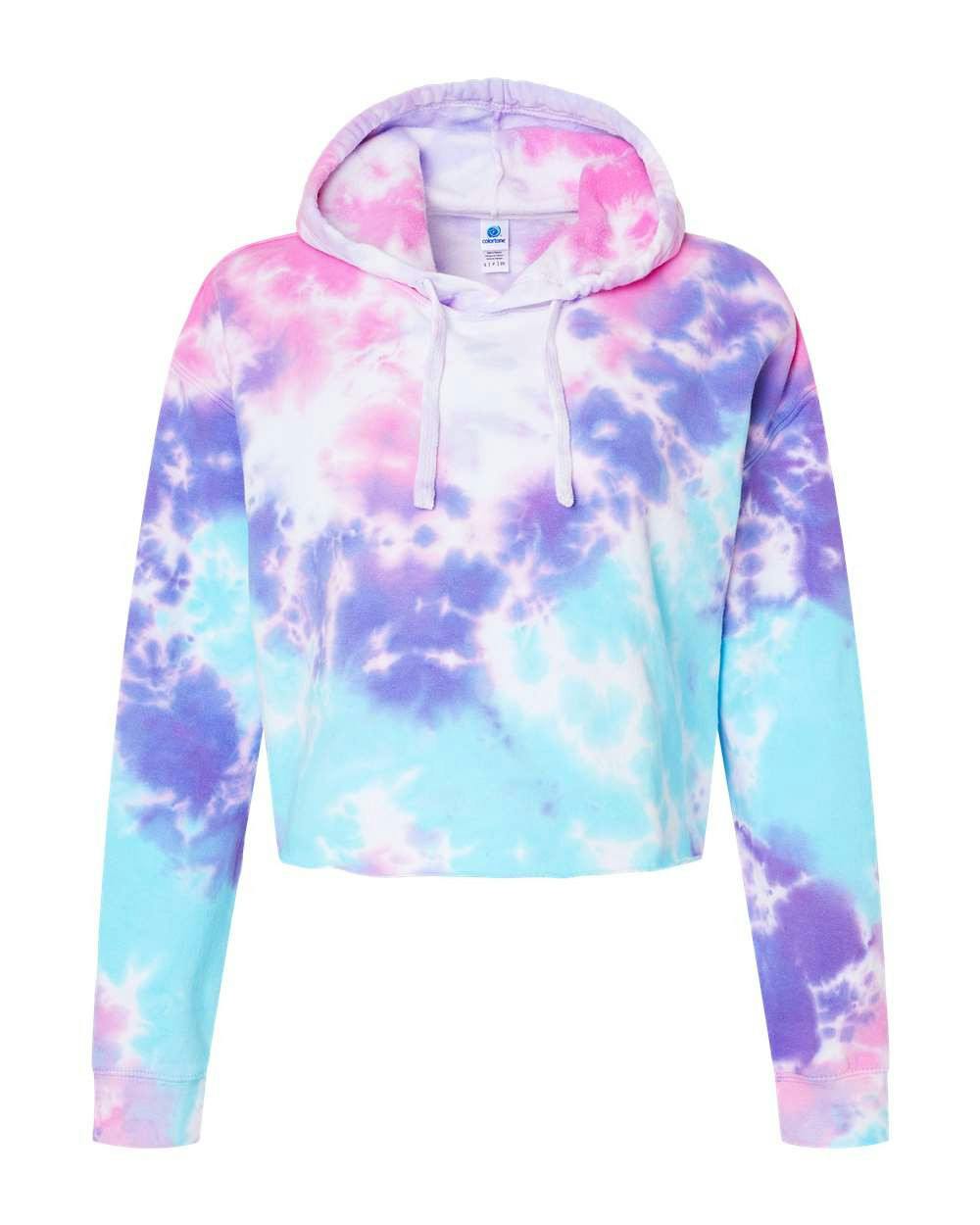 Women's Tie-Dyed Crop Hooded Sweatshirt [8333]